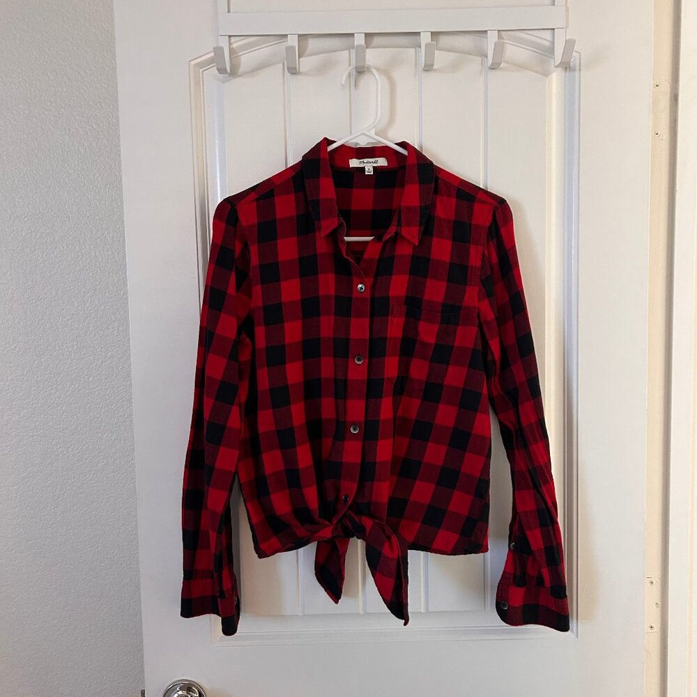 Madewell Button-Down Shirt Cropped with Front-Tie